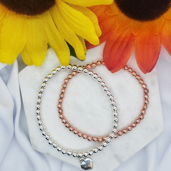 ⭐️ Handmade Silver, Gold and Rose-gold Hematite Gemstone Bracelets - Picture 3 of 3